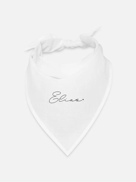 Name Elias - Bandana Dreieckstuch - Weiß