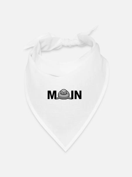 Moin mit Robbe - Bandana Dreieckstuch - Weiß