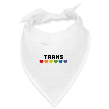 Regenbogenherzchen Trans schwarz - Bandana Dreieckstuch - Weiß - Vorne