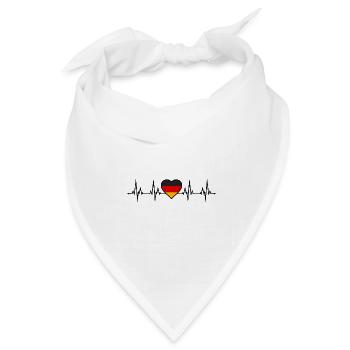Deutschland Herzschlag - Bandana Dreieckstuch - Weiß - Vorne
