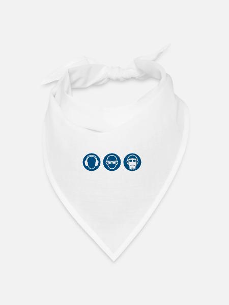 Drei Affen - nichts hören, sehen, sagen - Bandana Dreieckstuch - Weiß