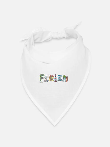 Ferien Urlaub - Bandana Dreieckstuch - Weiß