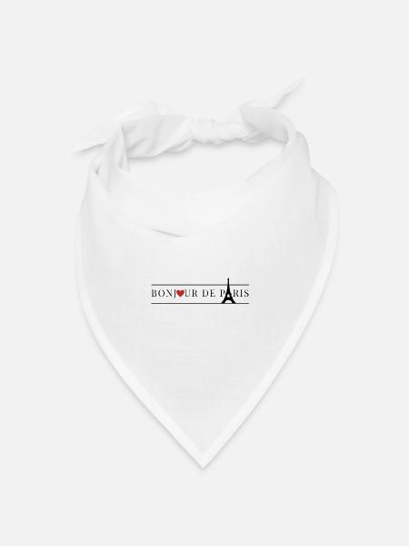 Paris Frankreich Eiffelturm - Bandana Dreieckstuch - Weiß