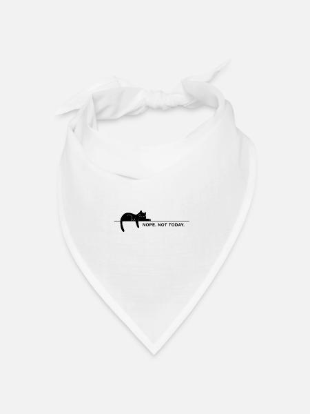 Nope. Not today. – Minimal Katze Statement - Bandana Dreieckstuch - Weiß