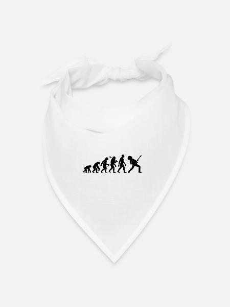 Gitarrist Evolution Für Rock und Metal Musiker - Bandana Dreieckstuch - Weiß