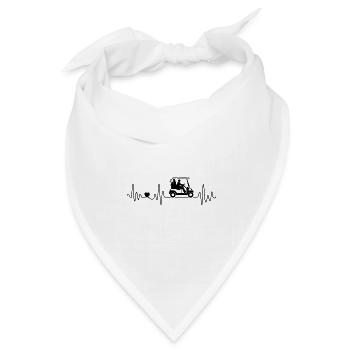 Golf Herzschlag Golfwagen Für Golfspieler Golfer - Bandana Dreieckstuch - Weiß - Vorne