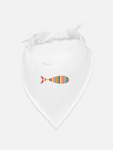 FISCH. SARDINE. FISCH. APRILFISCH. MEER - Bandana Dreieckstuch - Weiß