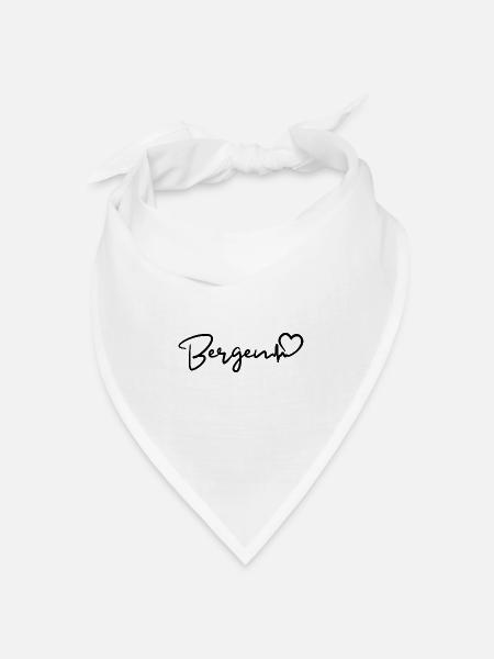 Bergen Herzschlag - Bandana Dreieckstuch - Weiß