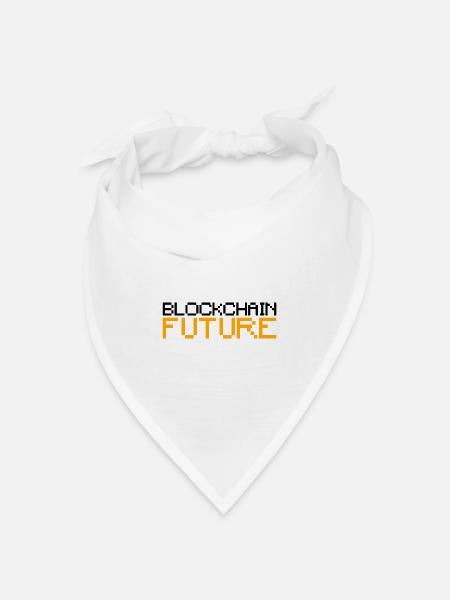 Blockchain Future Bitcoin - Bandana Dreieckstuch - Weiß