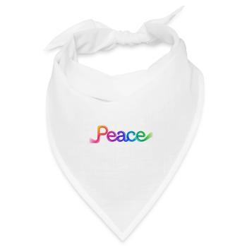Farbige Peace-Schrift im Pfeildesign - Bandana Dreieckstuch - Weiß - Vorne