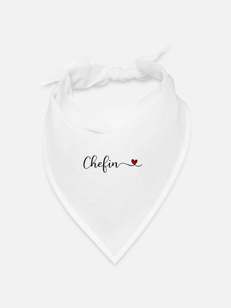 Chefin - Bandana Dreieckstuch - Weiß