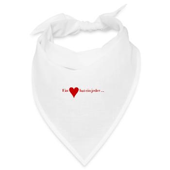Ein Herz hat ein jeder – Skat Humor Shirt - Bandana Dreieckstuch - Weiß - Vorne