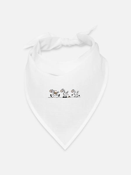 Lustiges Pferde Strichmännchen Pferdmotiv - Bandana Dreieckstuch - Weiß