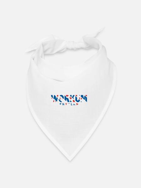 Workum Friesland Fryslan Flagge Shirt, Hoodie, Bag - Bandana Dreieckstuch - Weiß