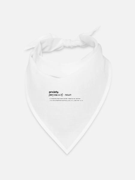 Angstdefinition – Typografiedesign - Bandana Dreieckstuch - Weiß