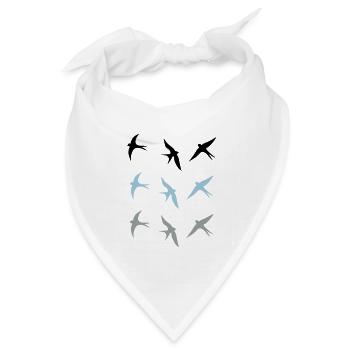 schwalben - Bandana Dreieckstuch - Weiß - Vorne