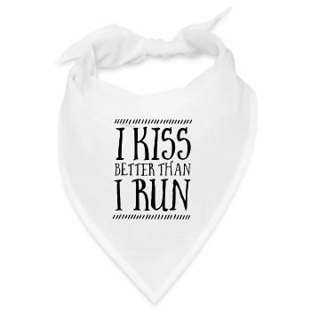 I Kiss Better Than I Run - Bandana Dreieckstuch - Weiß - Vorne