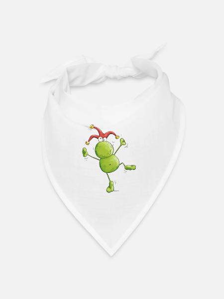 Karneval Frosch - Bandana Dreieckstuch - Weiß