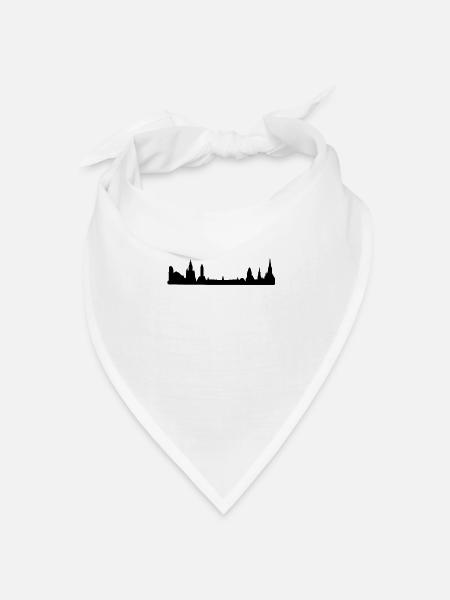 Karlsruhe Skyline schwarz - Bandana Dreieckstuch - Weiß