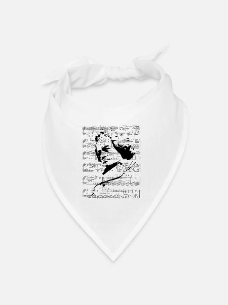 Beethoven - Bandana Dreieckstuch - Weiß