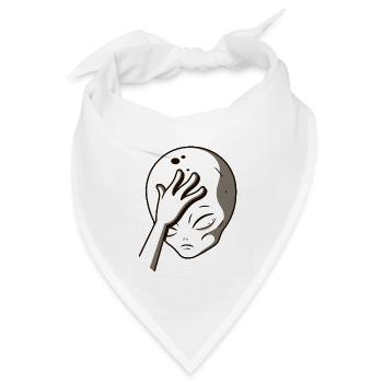 Alien Face Portrait Facepalm - Bandana Dreieckstuch - Weiß - Vorne