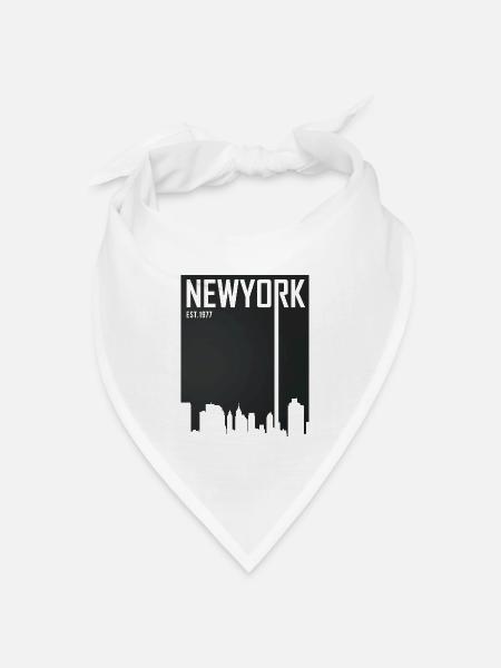 New York Skyline - Bandana Dreieckstuch - Weiß