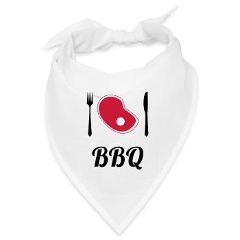 BBQ - Barbecue - Grill - Bandana Dreieckstuch - Weiß - Vorne
