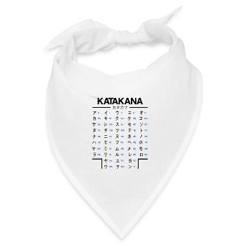 Japanisch Lernen Katakana Anime Manga Japan Fans - Bandana Dreieckstuch - Weiß - Vorne