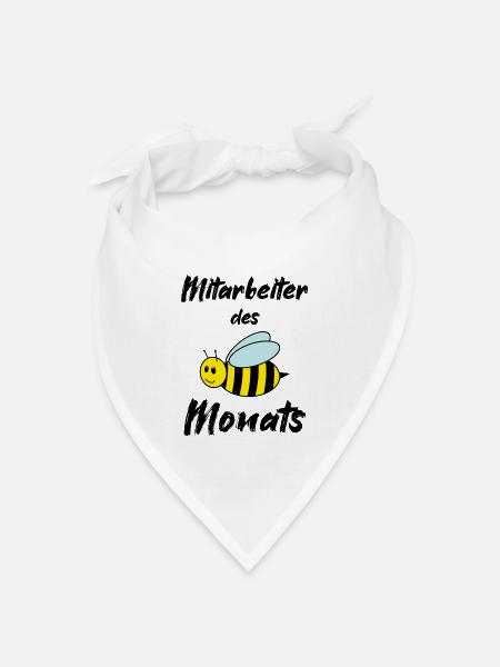 Biene - Mitarbeiter des Monats - Bandana Dreieckstuch - Weiß