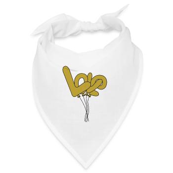 Luftballon Love - Bandana Dreieckstuch - Weiß - Vorne