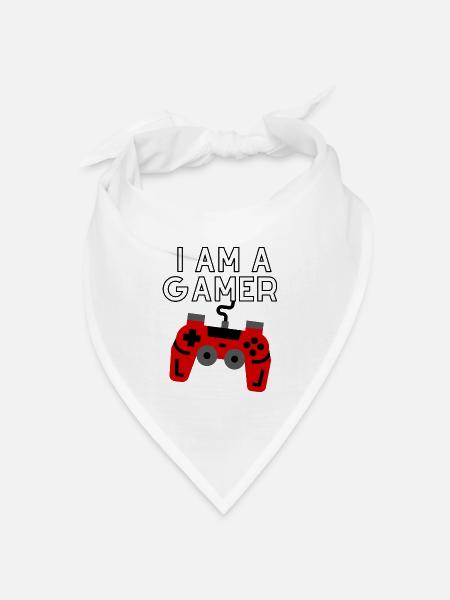 I am a gamer - Bandana Dreieckstuch - Weiß