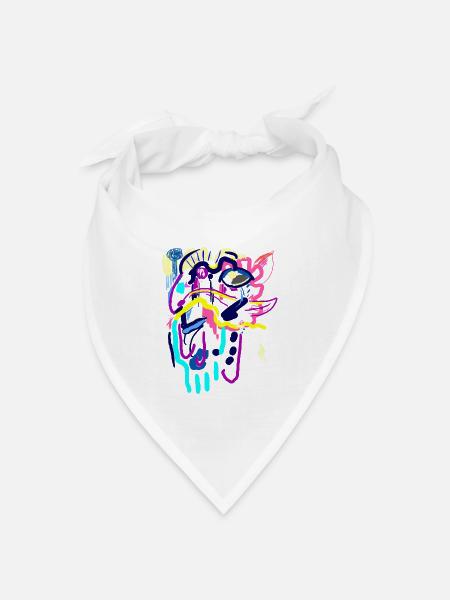 Abstrakte Kunst - Digital Fantasy - Bandana Dreieckstuch - Weiß