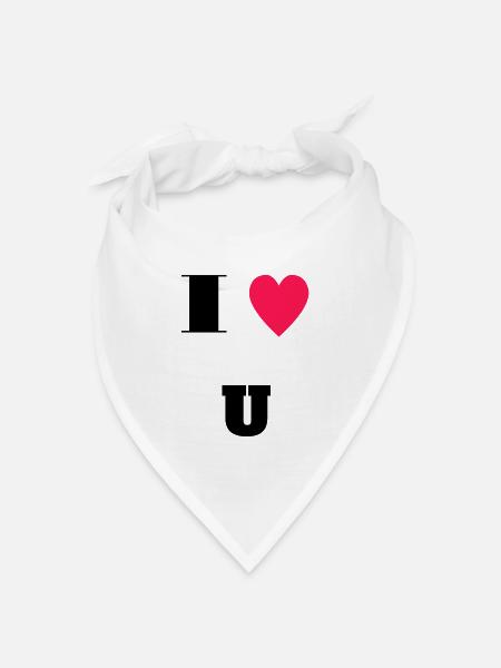 I love U - Bandana Dreieckstuch - Weiß