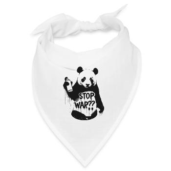 Stop War ?? Panda in Banksy Style - Bandana Dreieckstuch - Weiß - Vorne