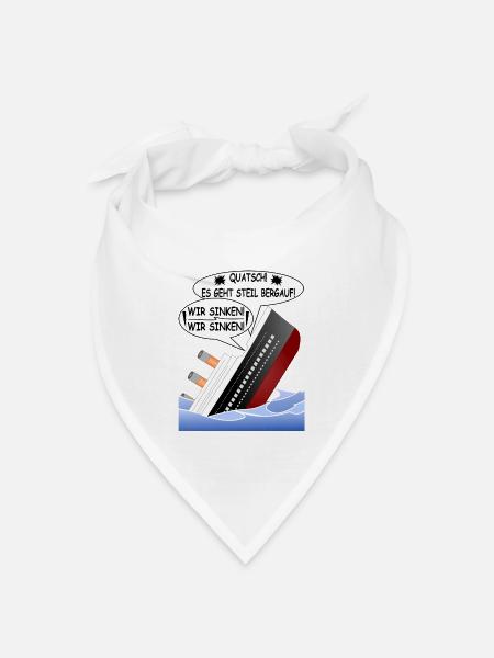 Steil Bergauf-lustige Sprüche-positives Denken - Bandana Dreieckstuch - Weiß