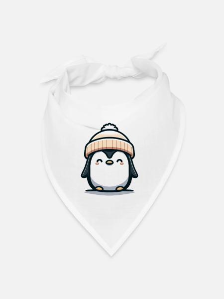 süßer Pinguin - Bandana Dreieckstuch - Weiß