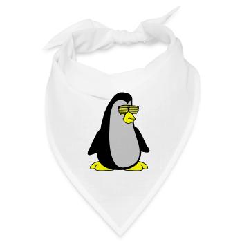 cool Pinguin 002 - Bandana Dreieckstuch - Weiß - Vorne