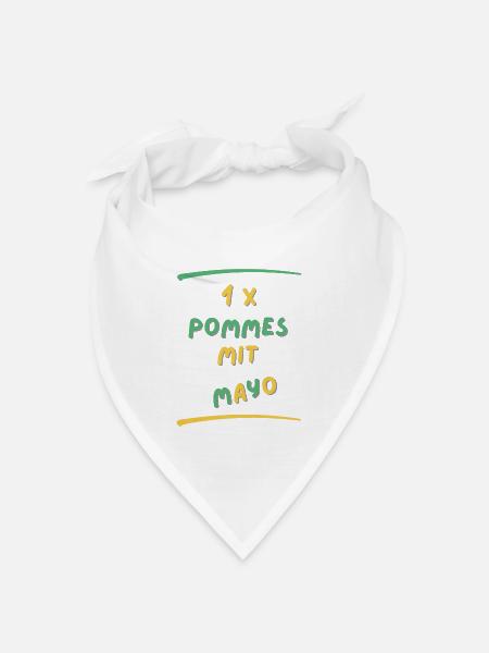 Pommes Mayo - Bandana Dreieckstuch - Weiß