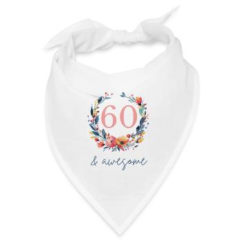 60 & awesome! personalisierbar - Bandana Dreieckstuch - Weiß - Vorne