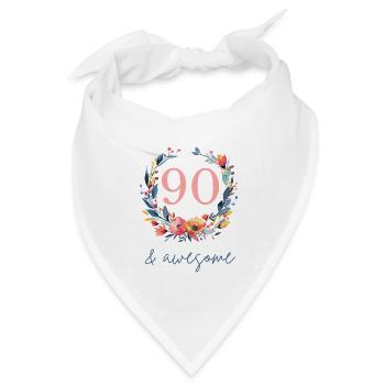 90 & awesome! personalisierbar - Bandana Dreieckstuch - Weiß - Vorne