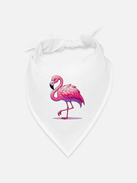 Flamingo - Bandana Dreieckstuch - Weiß
