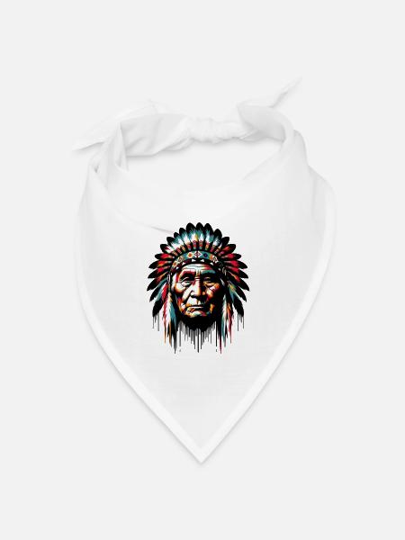 Amerikanisch, Indianer, Amerikaner - Bandana Dreieckstuch - Weiß