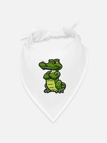 Alligator Comic - Bandana Dreieckstuch - Weiß