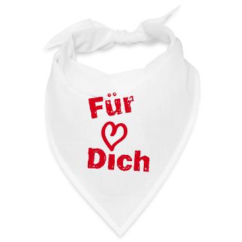 Für Dich - Bandana Dreieckstuch - Weiß - Vorne