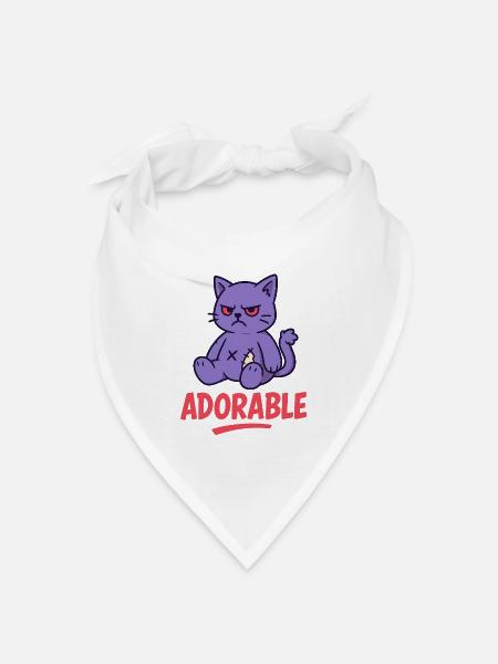 Grumpy Kitty - Bandana Dreieckstuch - Weiß