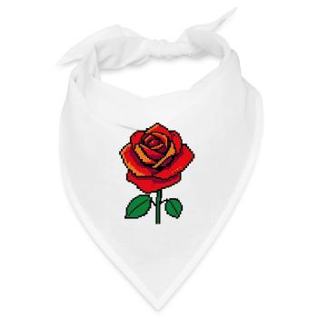 Rose Pixel - Bandana Dreieckstuch - Weiß - Vorne