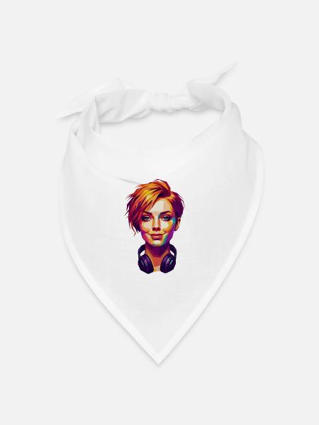 Colorful_Pop_Art_Portrait - Bandana Dreieckstuch - Weiß