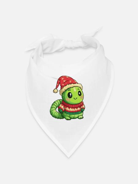 Wurm Weihnachten - Bandana Dreieckstuch - Weiß