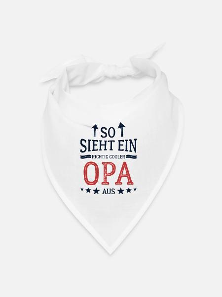 So sieht ein cooler Opa aus Bester Großvater - Bandana Dreieckstuch - Weiß