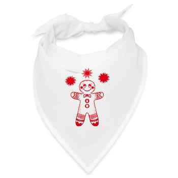 Lebkuchenmann mit Sternen - Bandana Dreieckstuch - Weiß - Vorne